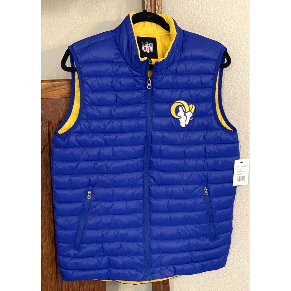 NEW Los Angeles Rams NFL Puffer Vest Adult Medium G111 Brand w/ Logo NWT